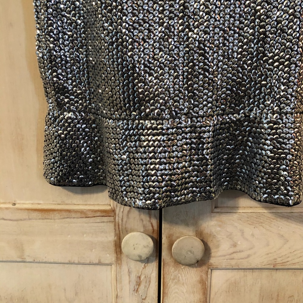 🌺🌼Endless Rose Silver Sequin Ruffle Mini Dress - Picture 4 of 8
